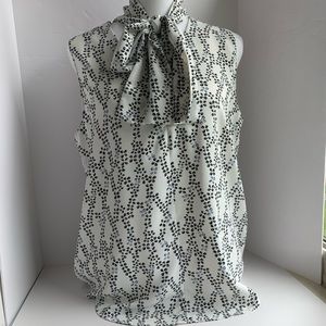 Ann Taylor Sleeveless Tie Neck Blouse Size S